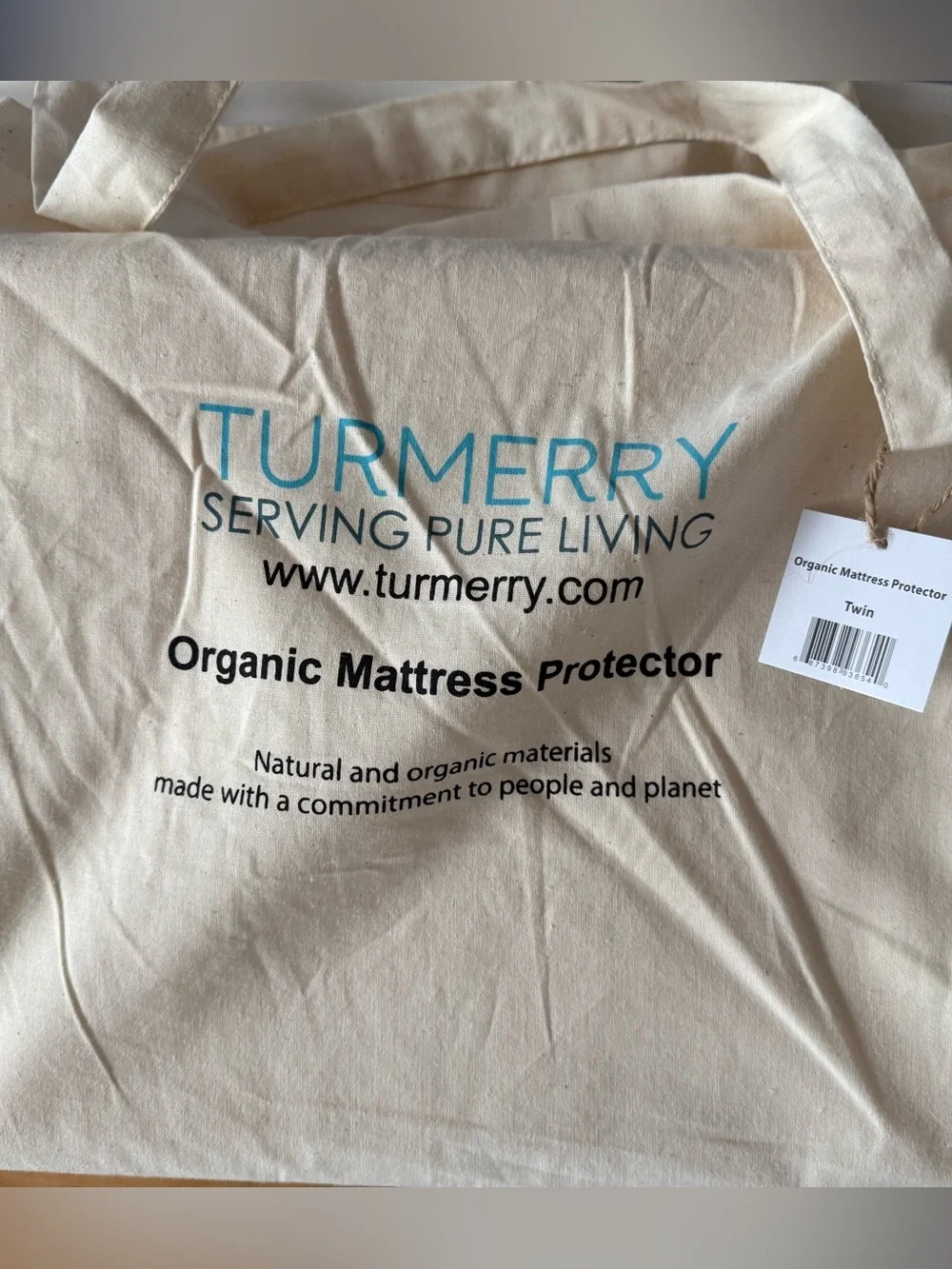 TURMERRY ORGANIC COTTON MATTRESS PROTECTOR TWIN